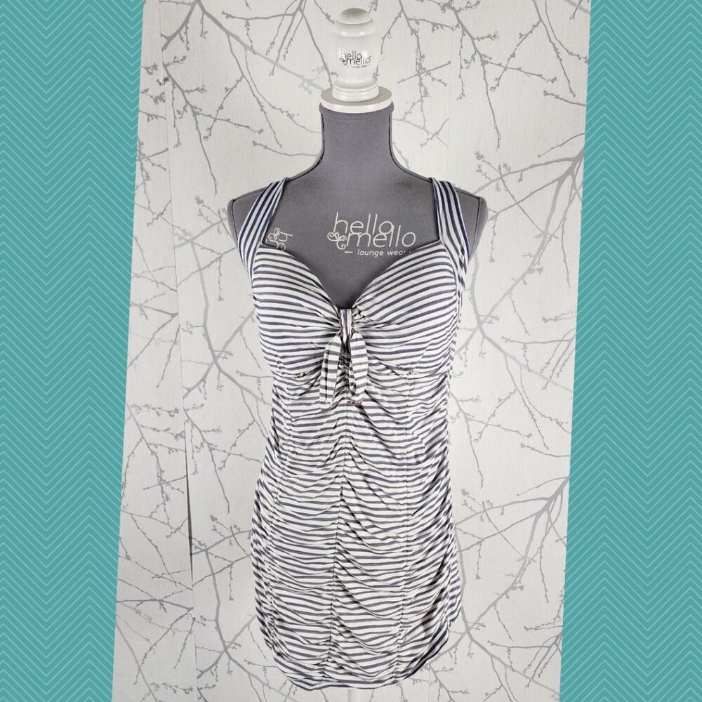 Seafolly Blue Striped Ruched Front Tankini